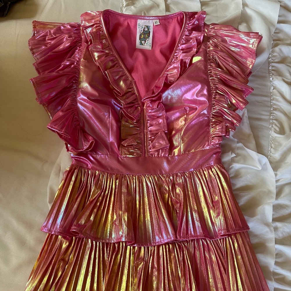Queen of Sparkles shiny pink dress